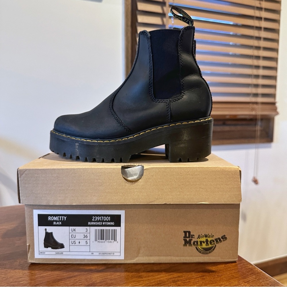 For Sale: Dr. Martens “Rometty” boots; US women’s size 5 (UK size 3)